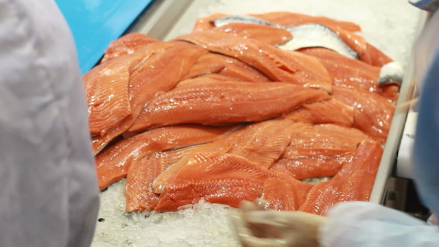 hand deboning salmon