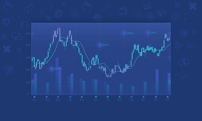 Obraz premium Business financial graph background