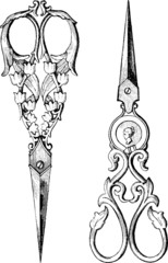Vintage illustration pair of scissors