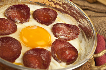 Turkish Sausage (sucuk) and egg