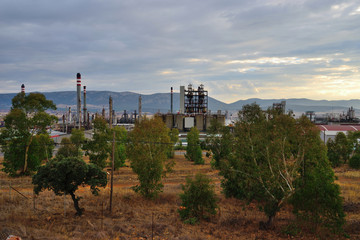 Obraz premium Petrochemical complex in Puertollano, Ciudad Real, Spain.