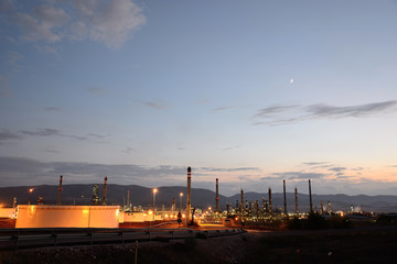 Obraz premium Petrochemical complex in Puertollano, Ciudad Real, Spain.