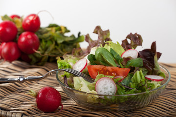 Closeup von frischem gemischten Salat