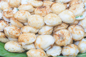 Thai dessert, coconut milk with powder fried