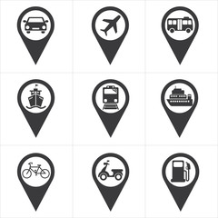 icon pin check in place