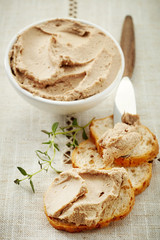 bread slices with liver pate