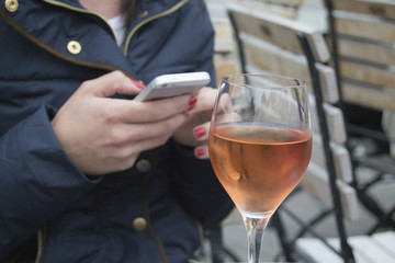 Woman on her smartphone in a cafe (stockholm, sweden)