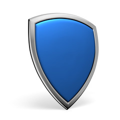 Blue shield on white
