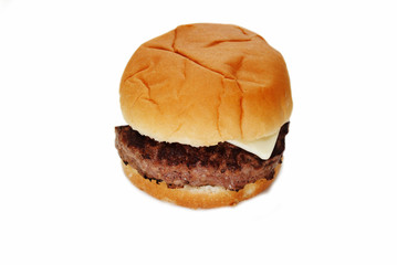 Beef Burger with Cheese on a Bun