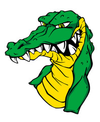 Obraz premium Angry green crocodile