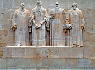 Reformation monument in Geneva, Switzerland. - obrazy, fototapety, plakaty