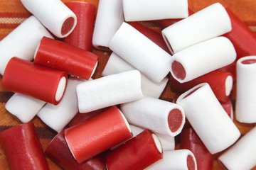 Colorful sweet red and white