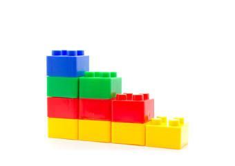 blocks Plastic building blocks on white background