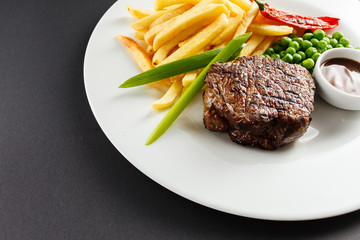 steak with french fries