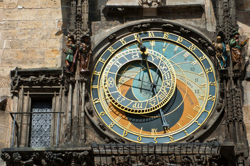 Fototapeta na wymiar Old astronomical clock in Prague, Czech Republic