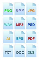 Set of icons for file manager