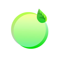 Green eco sticker on a white background