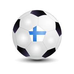 Flag of Finland on soccer ball