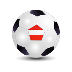 Flag of Austria on soccer ball