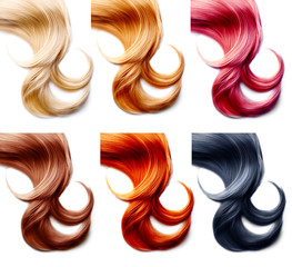 Hair palette. Hair Colors Set isolated on white background