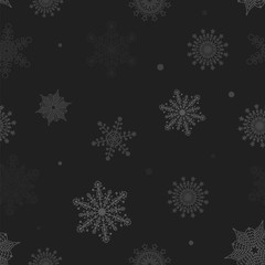 Naklejka na ściany i meble Christmas pattern of snowflakes