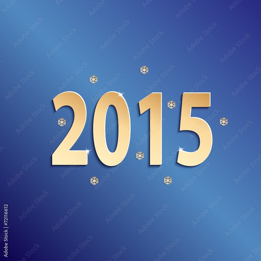 Wall mural 2015 happy new year blue paper design - Wall murals