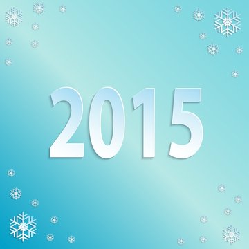 2015 happy new year blue paper design