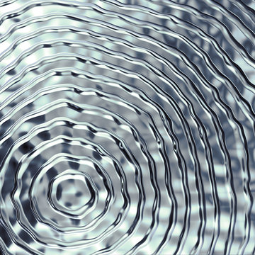 3d abstract background, rippled liquid quicksilver metal