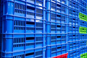 stacked empty food crates