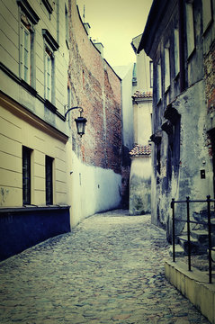 Old street. Bydgoszcz in Poland.