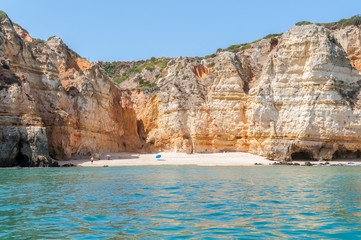 Fototapeta na wymiar Rock formations and wild beach in Portugal
