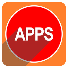 apps red flat icon isolated