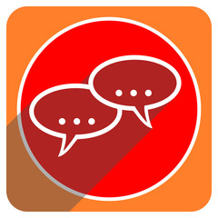 forum red flat icon isolated
