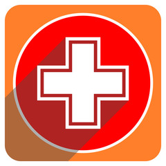 Fototapeta premium pharmacy red flat icon isolated