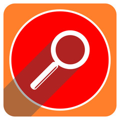 search red flat icon isolated