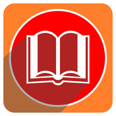 book red flat icon isolated