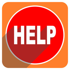 help red flat icon isolated