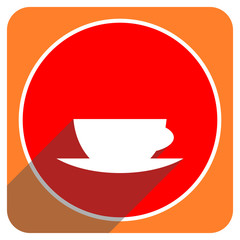 espresso red flat icon isolated
