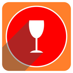 alcohol  red flat icon isolated