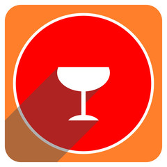 alcohol  red flat icon isolated