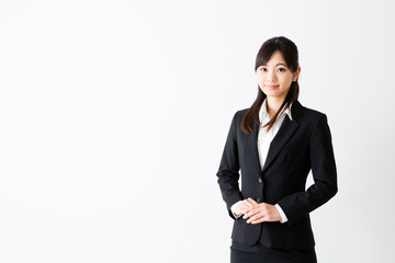 asian businesswoman on white background