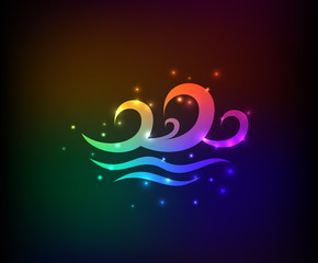 Obraz na płótnie Canvas Wave symbol,rainbow vector