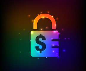 Money locked symbol,rainbow vector
