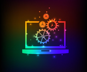 Computer setting symbol,rainbow vector