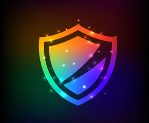 Security badge symbol,rainbow vector