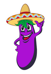 Cartoon eggplant