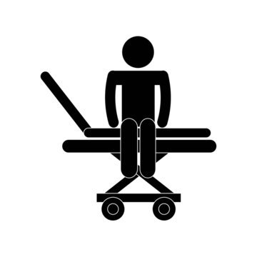 black patient sitting on hospital bed clip art preview