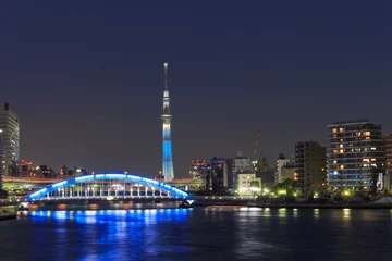 Foto op Canvas Eitai bridge and Skyscraper in Tokyo at dusk © Scirocco340