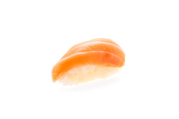 Salmon sushi isolated on white