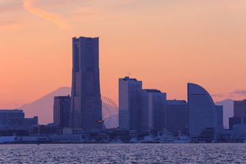 Skyscraper at Minatomirai, Yokohama at dusk